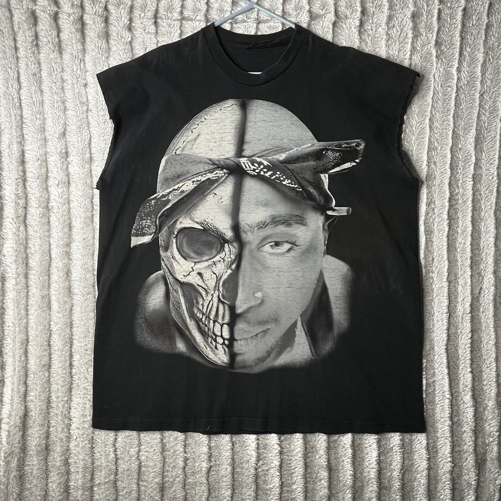 Vintage 2pac Tupac Shakur Only God Can Judge Me T-shirt 2XL Cut Sleeves Rap Tee‎